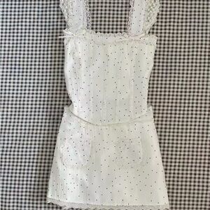 White Dress with Black Polka Dots